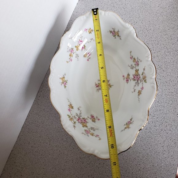 JOHANN HAVILAND Michele Oval Vegetable Bowl Flowers Pink Yellow - Picture 5 of 11